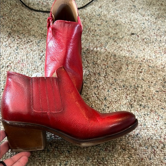 Miz Mooz Red Ankle Booties with Western Flair - Picture 1 of 8